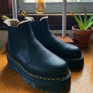 Fuzzy Chelsea Dr. Marten Platforms